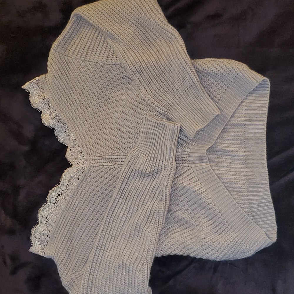 Light pink off the shoulder sweater